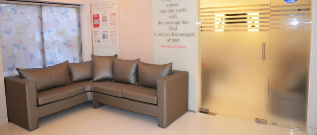Waiting area near entry